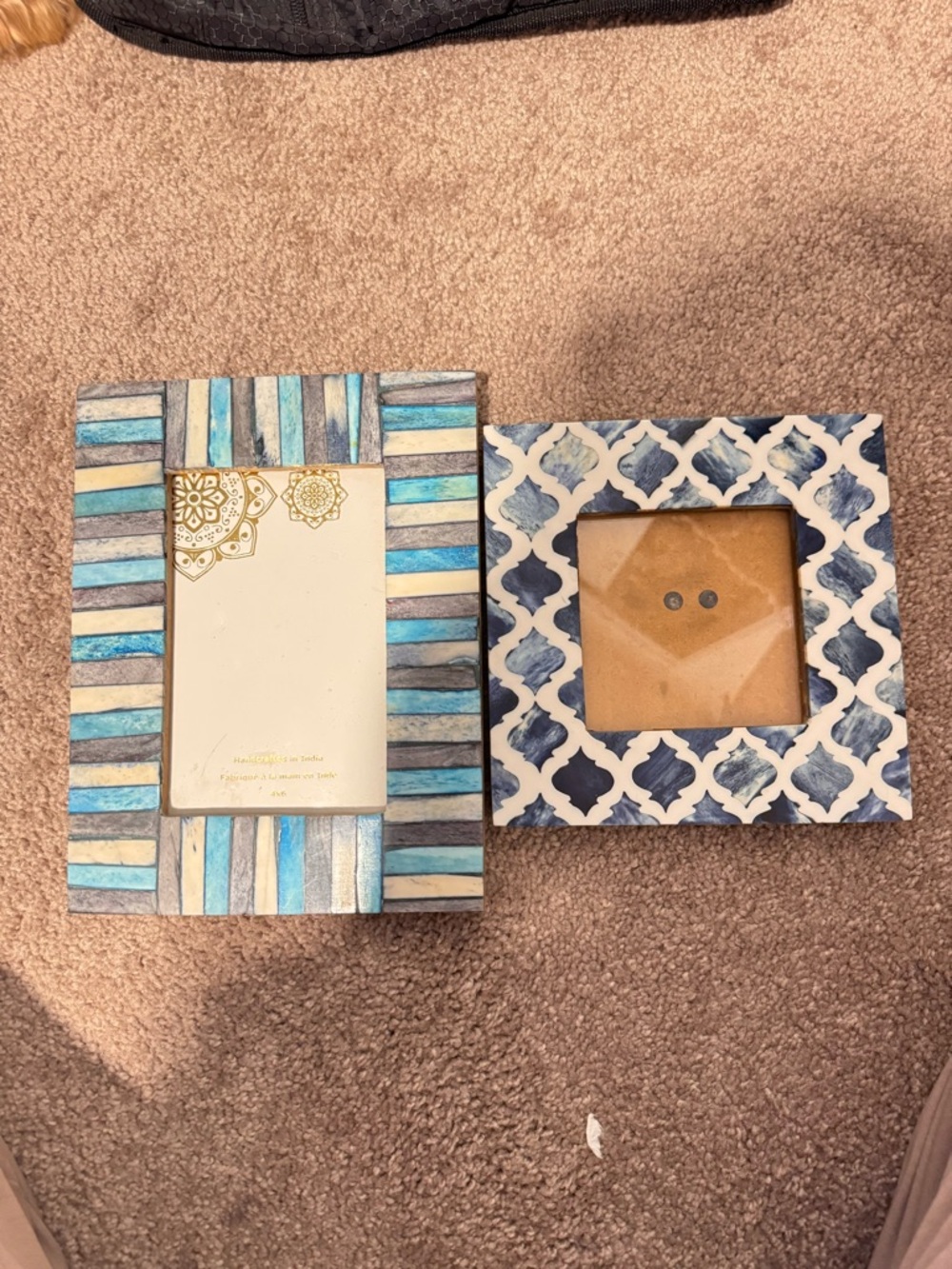 Two Boho made in India photo frames